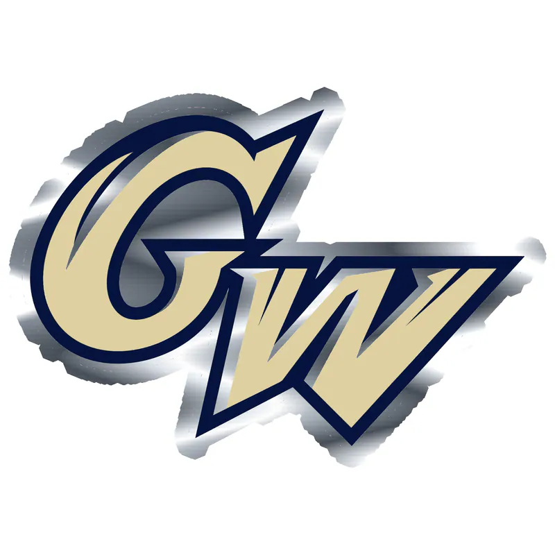 George Washington Colonials - Silver Chrome Vinyl Decal - Custom Size