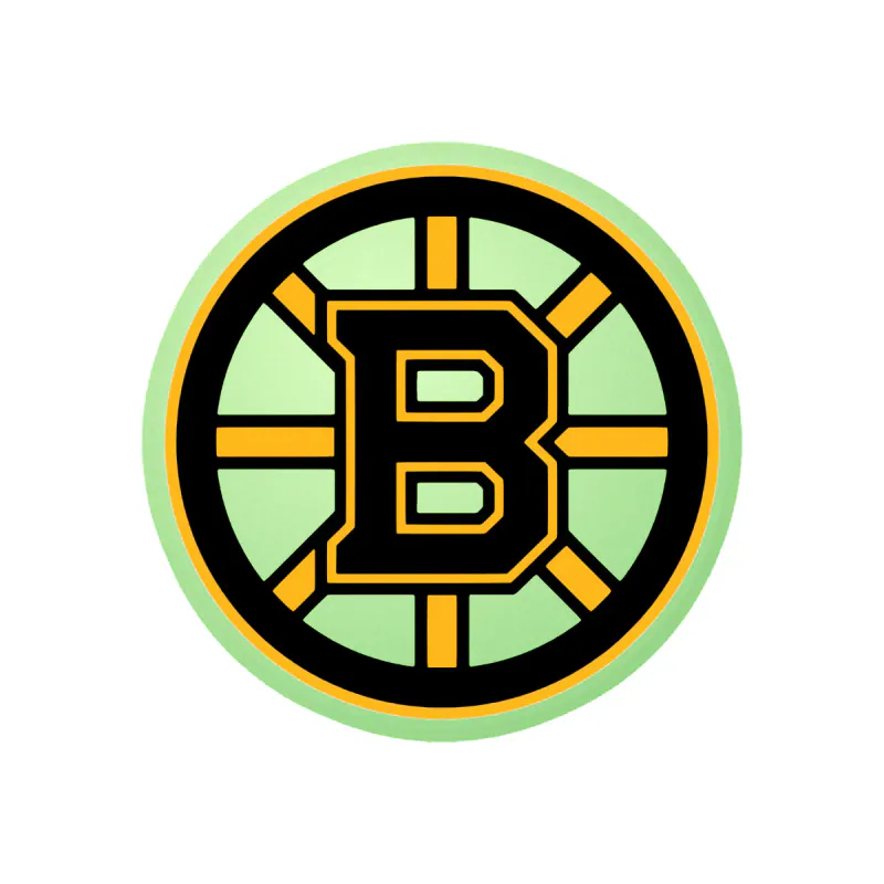 Boston Bruins - Circle With B - Glow in the Dark Vinyl Sticker - Custom Size