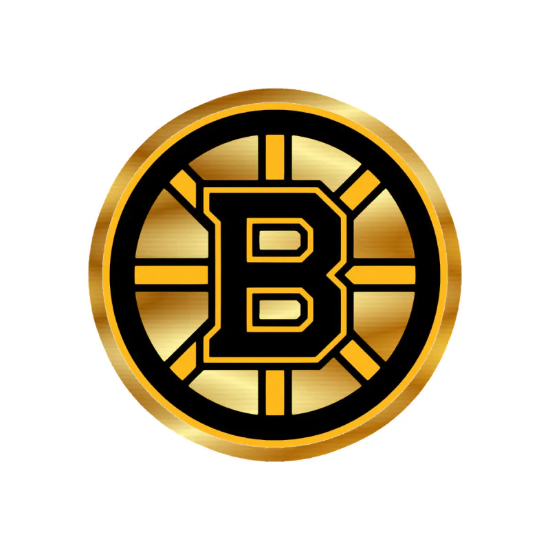 Boston Bruins - Circle With B - Gold Chrome Vinyl Sticker - Custom Size
