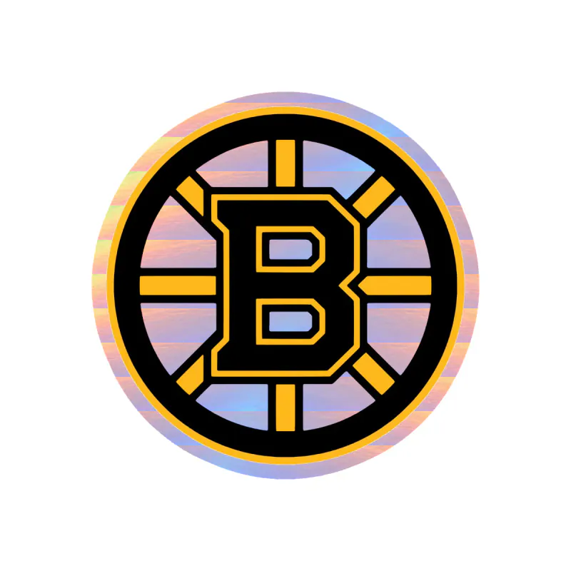 Boston Bruins - Circle With B - Holographic Vinyl Sticker - Custom Size