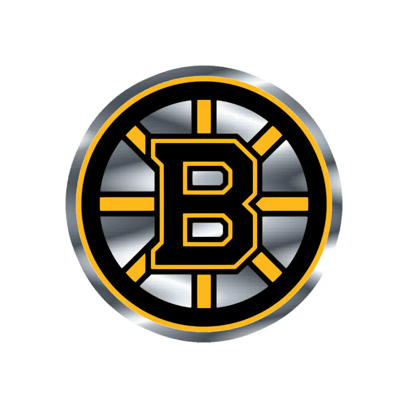 Boston Bruins - Circle With B - Silver Chrome Vinyl Sticker - Custom Size