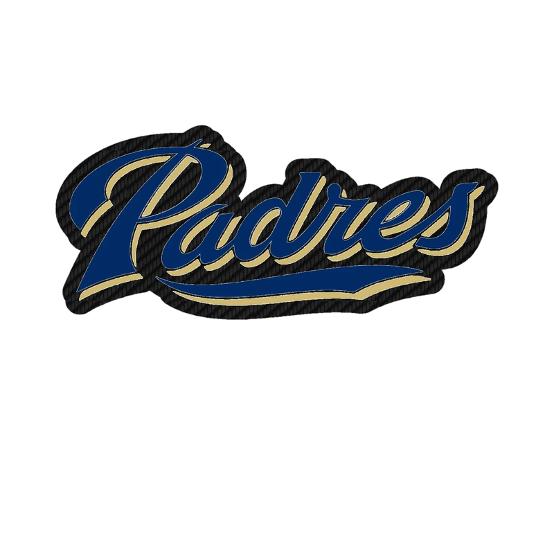 San Diego Padres - Padres Cursive - Carbon Fiber Vinyl Sticker - Custom Size