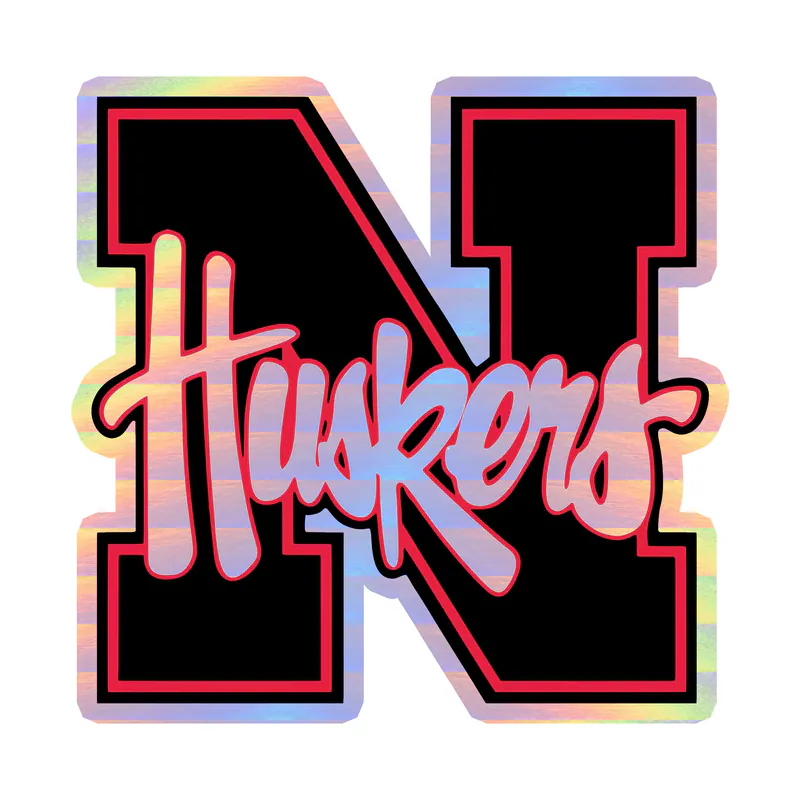 Nebraska Cornhuskers - Image 3 - Holographic Vinyl Decal - Custom Size
