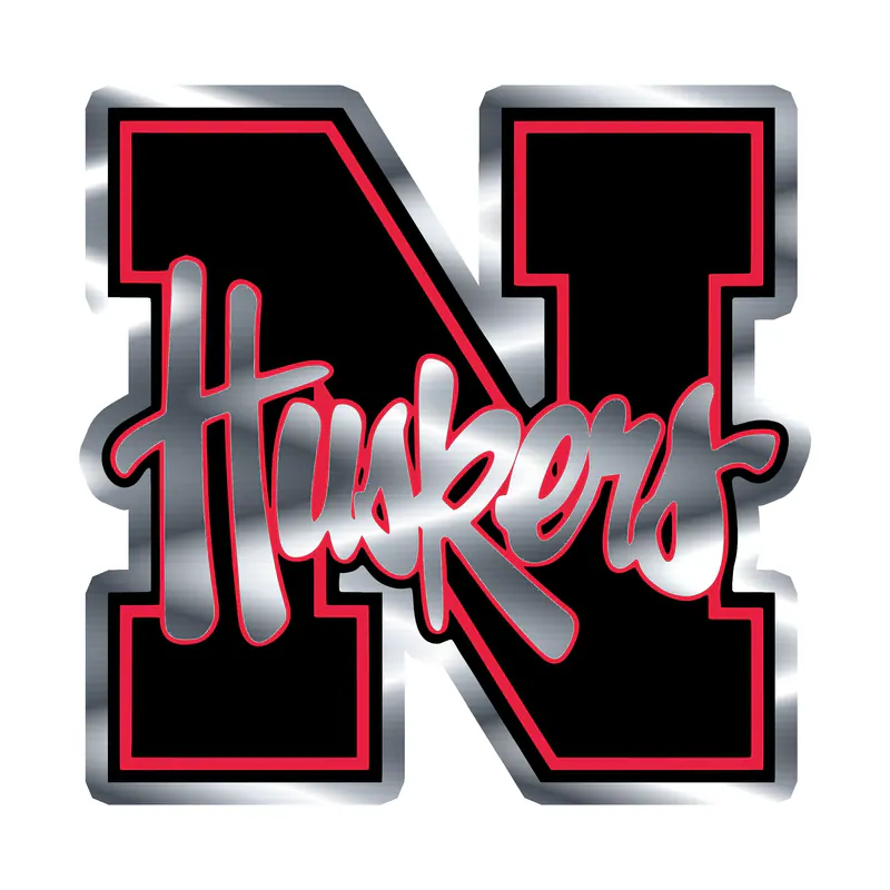 Nebraska Cornhuskers - Image 3 - Silver Chrome Vinyl Decal - Custom Size