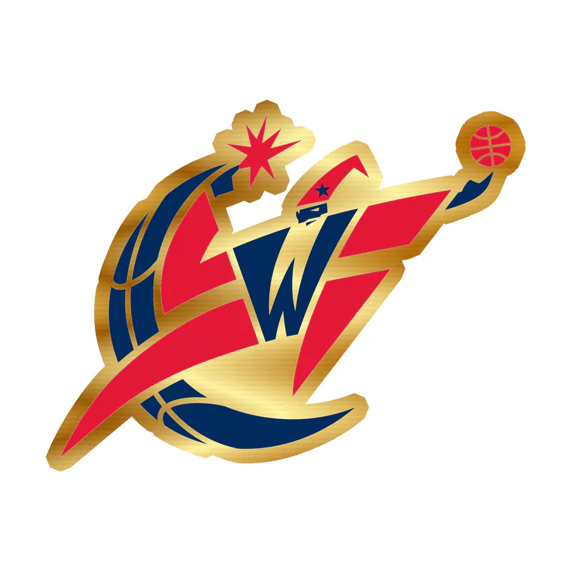 Washington Wizards - Image 7 - Gold Chrome Vinyl Sticker - Custom Size