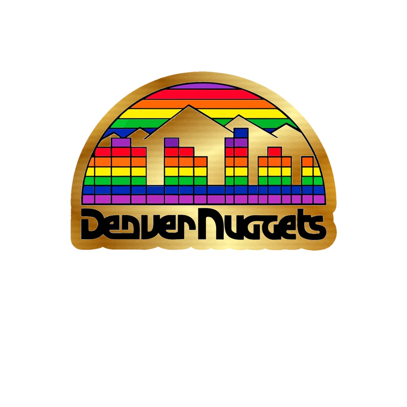 Denver Nuggets - Image 2 - Gold Chrome Vinyl Sticker - Custom Size
