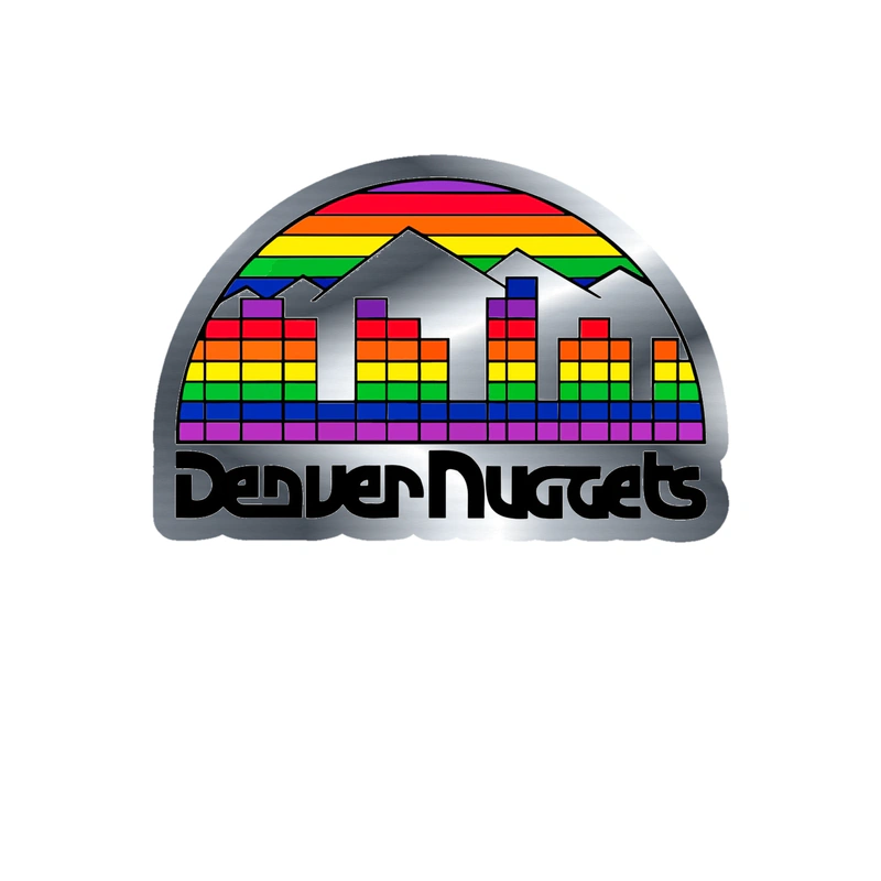 Denver Nuggets - Image 2 - Silver Chrome Vinyl Sticker - Custom Size