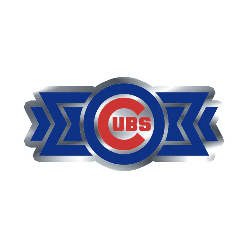 Chicago Cubs - Silver Chrome Vinyl Sticker - Custom Size