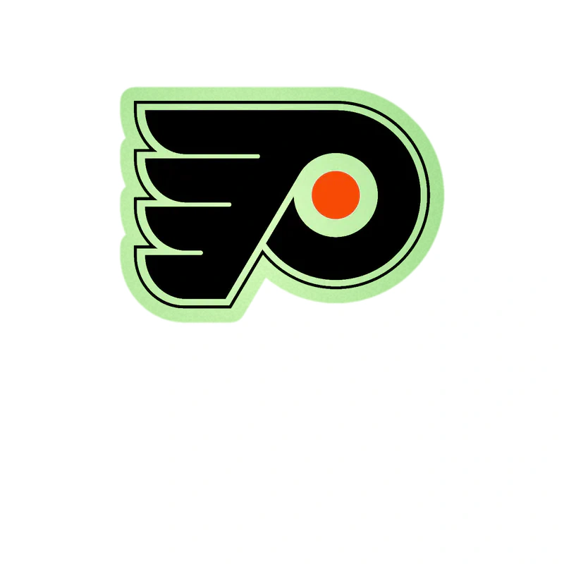 Philadelphia Flyers - P With Wings - Glow in the Dark Vinyl Sticker - Custom Size