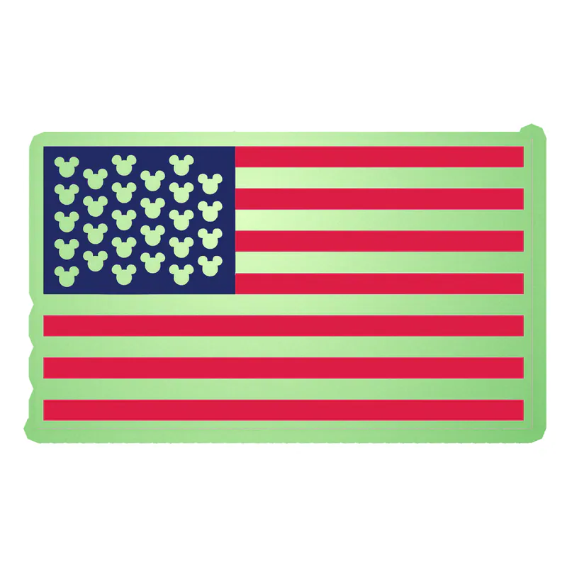 Mickey American Flag Glow in the Dark Vinyl Sticker - Custom Size