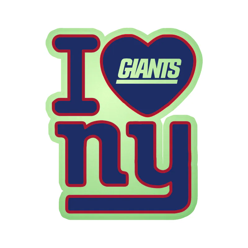 New York Giants - I Love NY - Glow in the Dark Vinyl Sticker - Custom Size