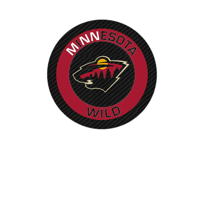 Minnesota Wild - Red Circle With Name - Carbon Fiber Vinyl Sticker - Custom Size