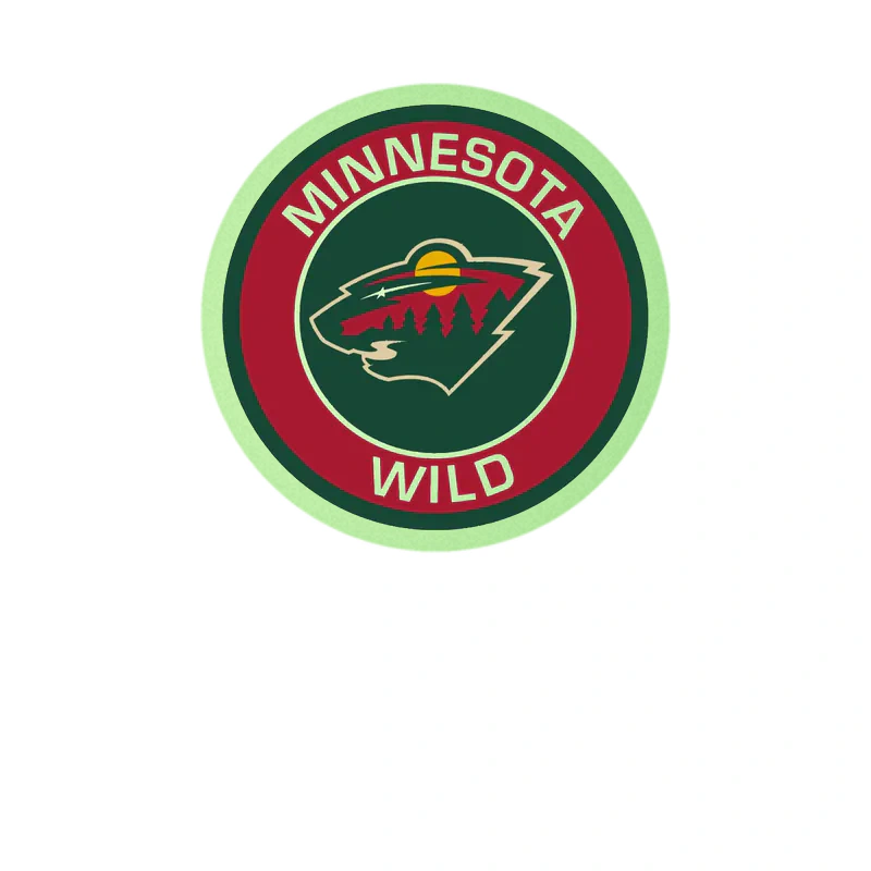 Minnesota Wild - Red Circle With Name - Glow in the Dark Vinyl Sticker - Custom Size
