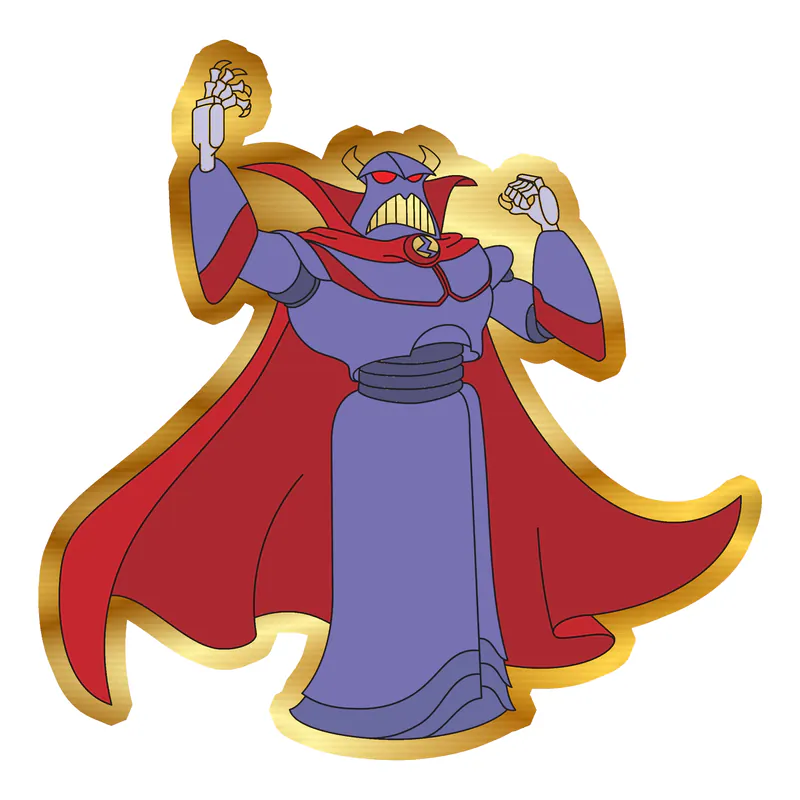 Toy Story Emperor Zurg Gold Chrome Vinyl Sticker - Custom Size