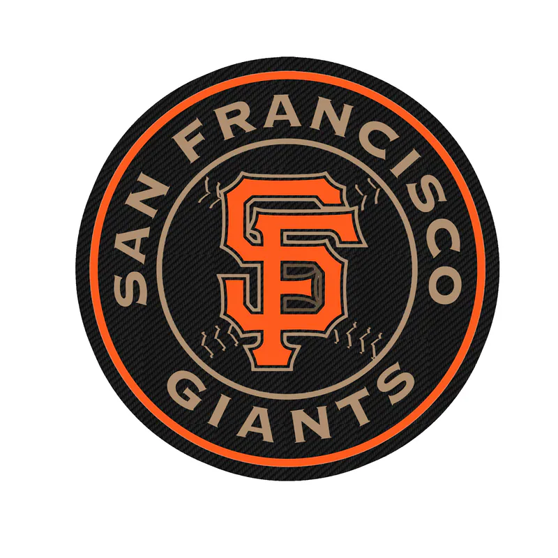 San Francisco Giants - Black Circle - Carbon Fiber Vinyl Sticker - Custom Size