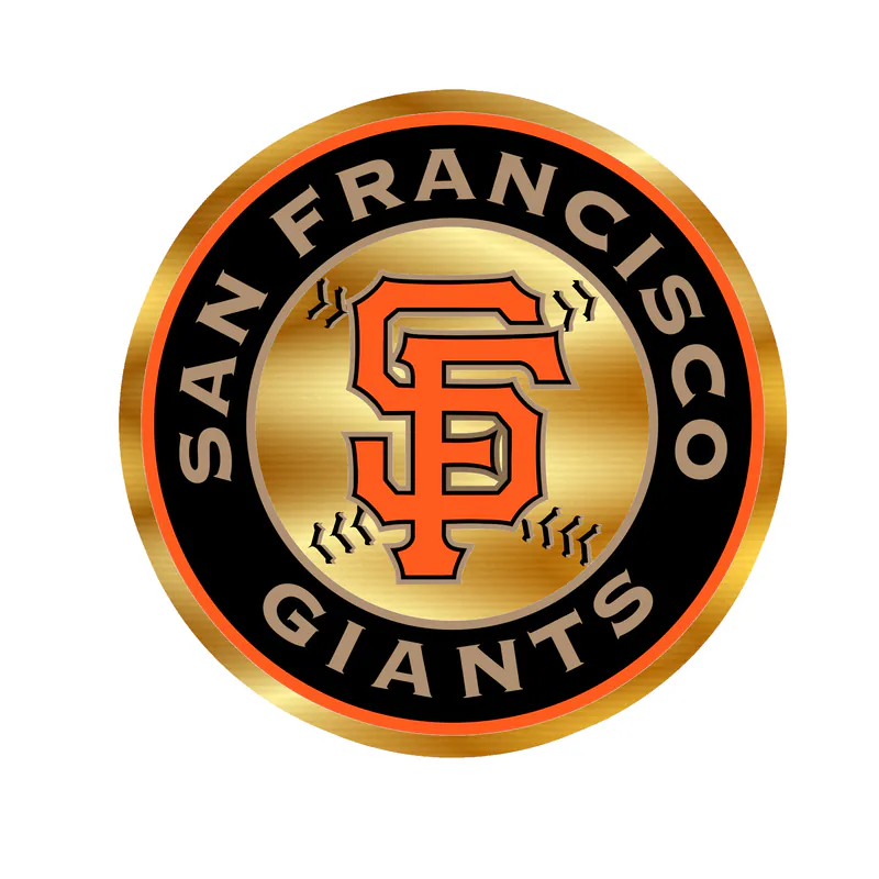 San Francisco Giants - Black Circle - Gold Chrome Vinyl Sticker - Custom Size