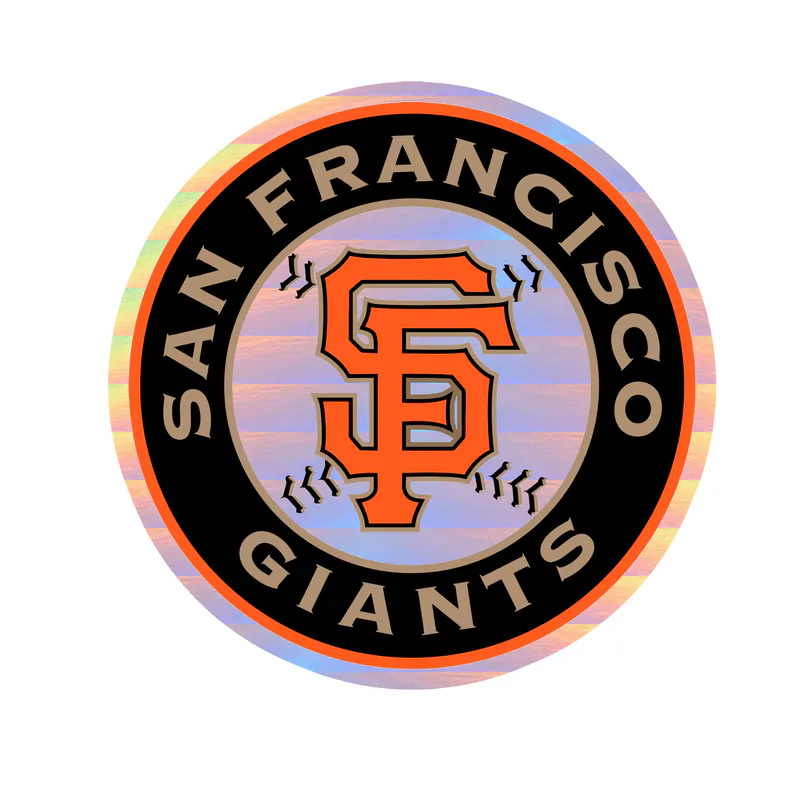 San Francisco Giants - Black Circle - Holographic Vinyl Sticker - Custom Size