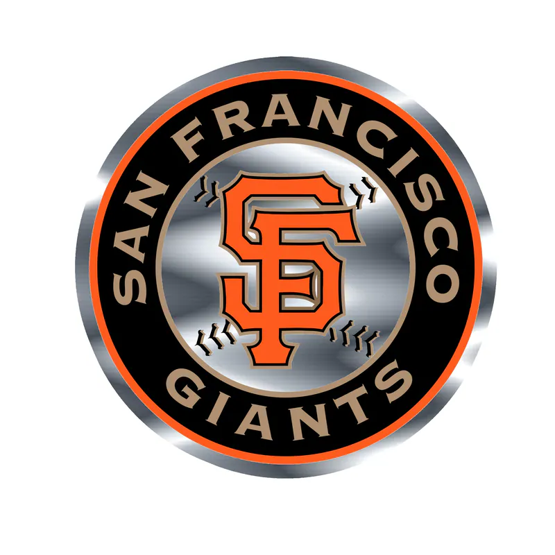 San Francisco Giants - Black Circle - Silver Chrome Vinyl Sticker - Custom Size