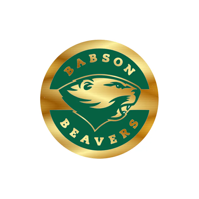 Babson Beavers Gold Chrome Vinyl Decal - Custom Size