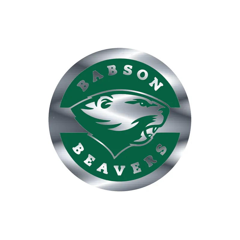Babson Beavers Silver Chrome Vinyl Decal - Custom Size