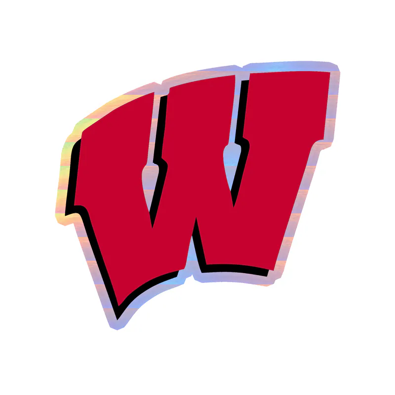 Wisconsin Badgers - W - Holographic Vinyl Decal - Custom Size