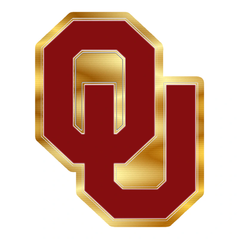 Oklahoma Sooners - Image 1 - Gold Chrome Vinyl Decal - Custom Size