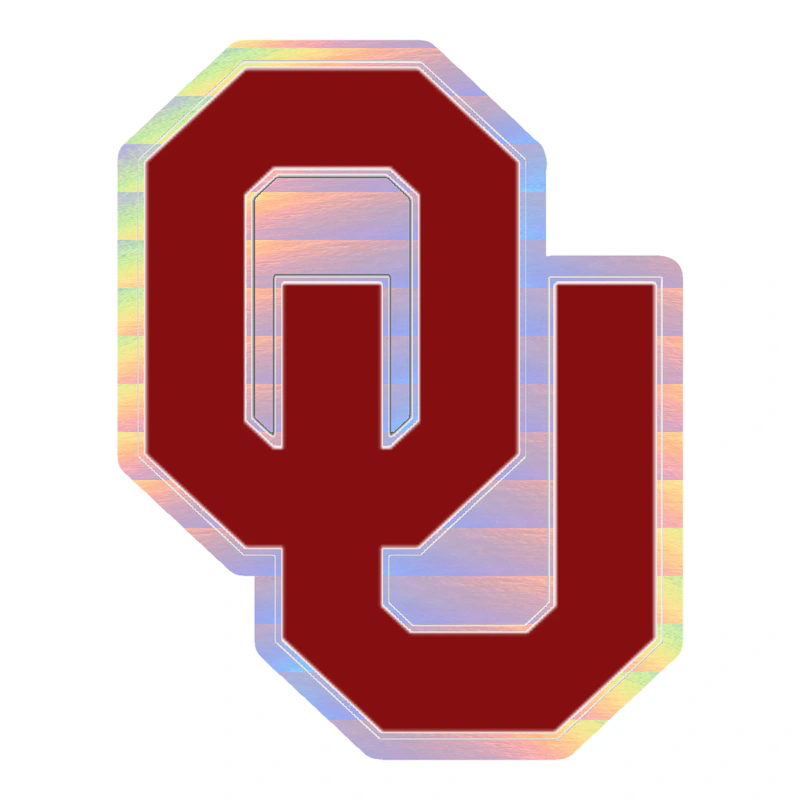 Oklahoma Sooners - Image 1 - Holographic Vinyl Decal - Custom Size