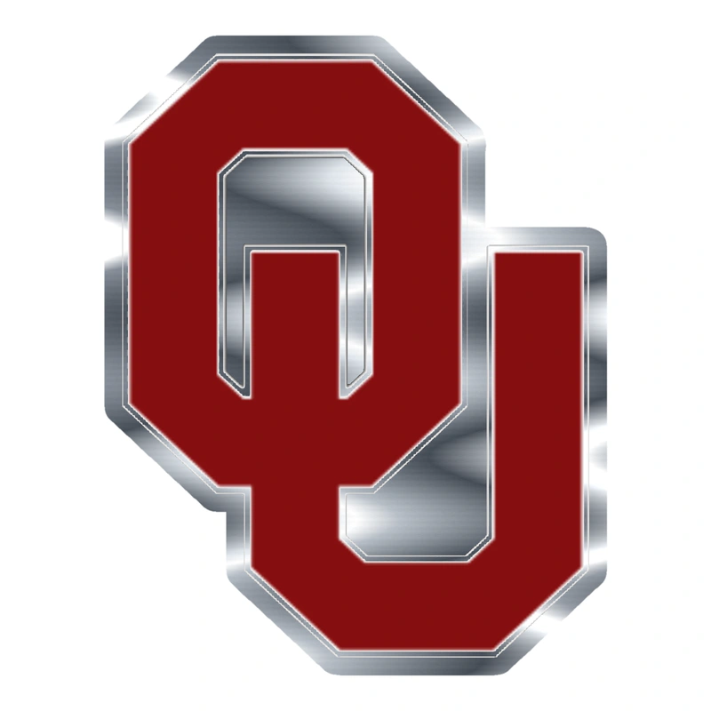 Oklahoma Sooners - Image 1 - Silver Chrome Vinyl Decal - Custom Size
