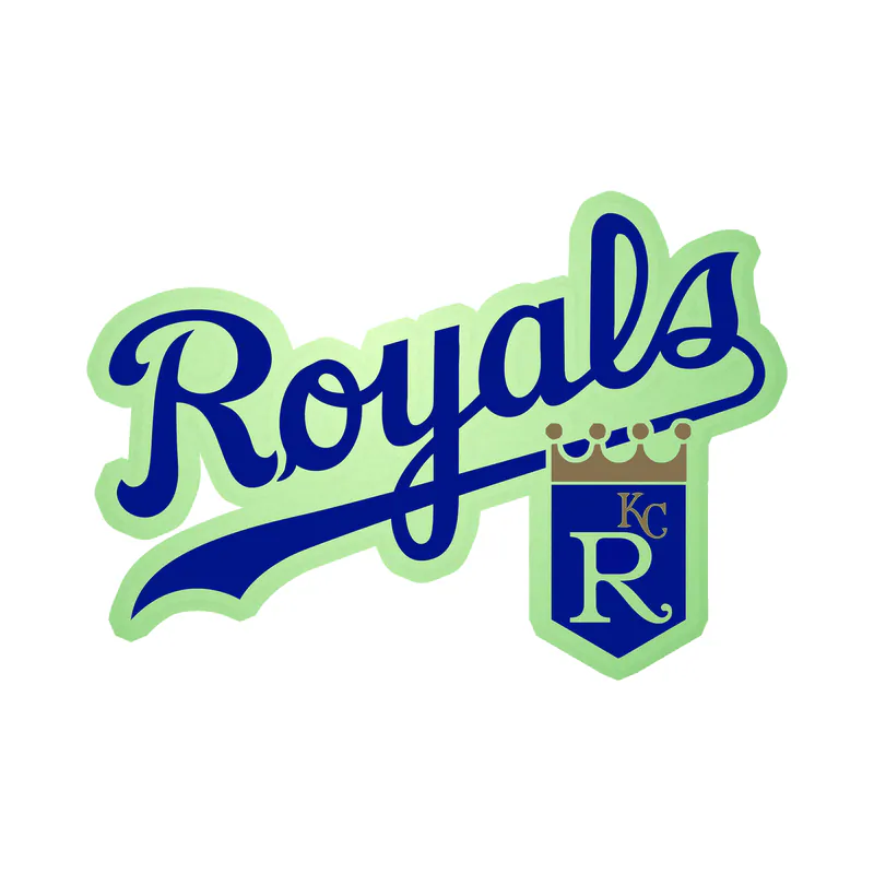 Kansas City Royals - Royals With Small Shield - Glow in the Dark Vinyl Sticker - Custom Size