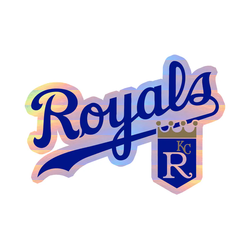 Kansas City Royals - Royals With Small Shield - Holographic Vinyl Sticker - Custom Size