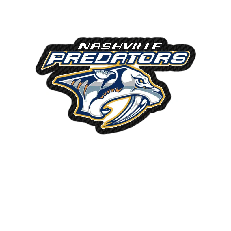 Nashville Predators - Tiger With Name Above - Carbon Fiber Vinyl Sticker - Custom Size