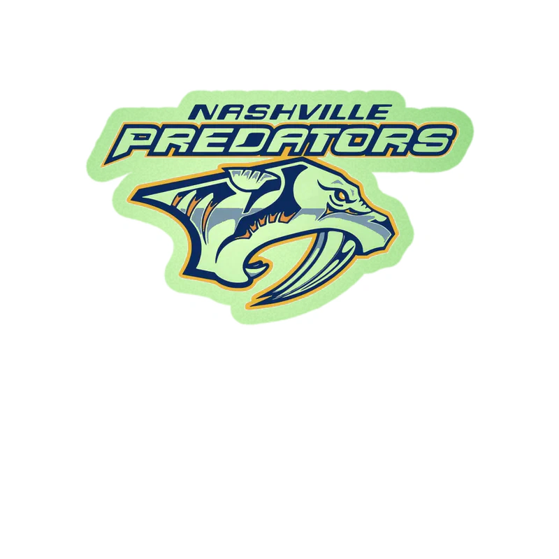 Nashville Predators - Tiger With Name Above - Glow in the Dark Vinyl Sticker - Custom Size