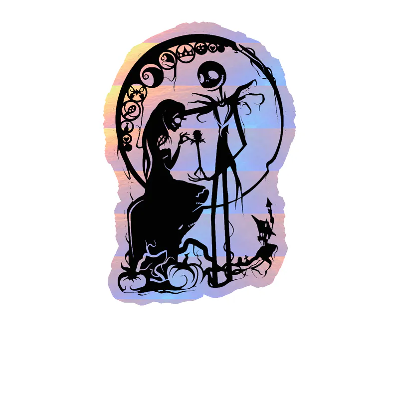 Nightmare Before Christmas Holographic Vinyl Sticker - Custom Size