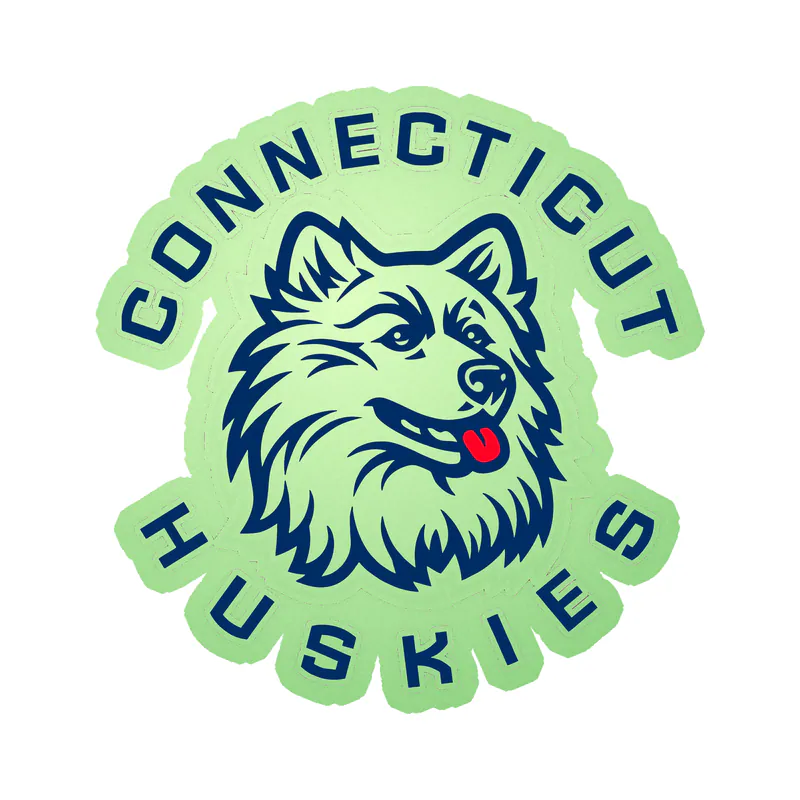Connecticut Huskies Glow in the Dark Vinyl Decal - Custom Size