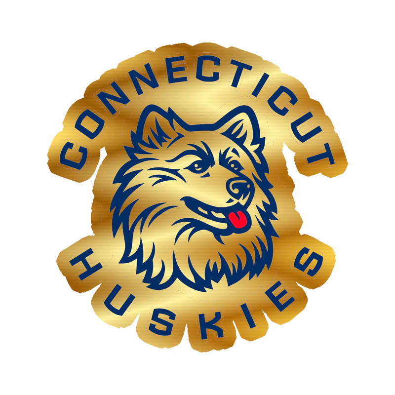 Connecticut Huskies Gold Chrome Vinyl Decal - Custom Size