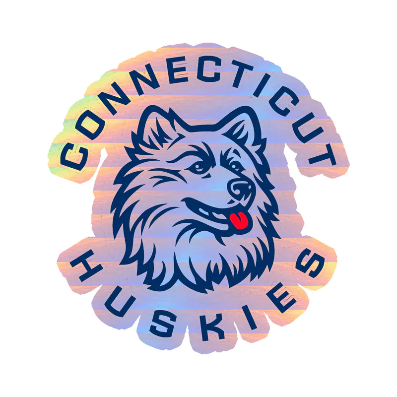Connecticut Huskies Holographic Vinyl Decal - Custom Size