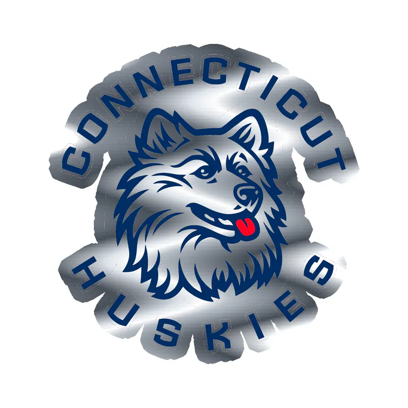 Connecticut Huskies Silver Chrome Vinyl Decal - Custom Size