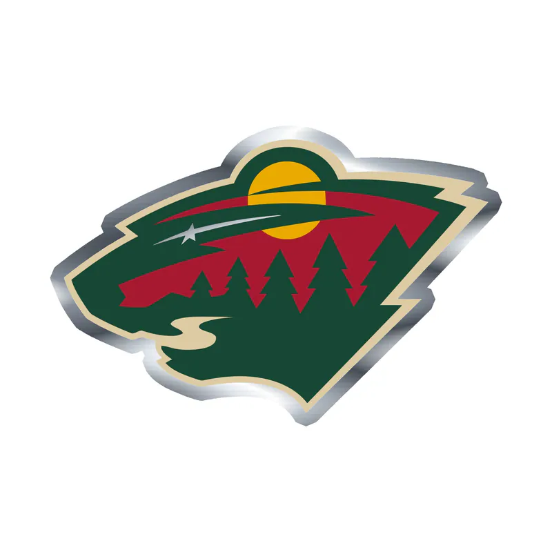 Minnesota Wild - Silver Chrome Vinyl Sticker – Custom Size