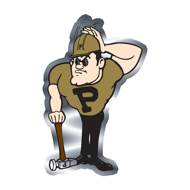 Purdue Boilermakers - Image 3 - Silver Chrome Vinyl Decal - Custom Size