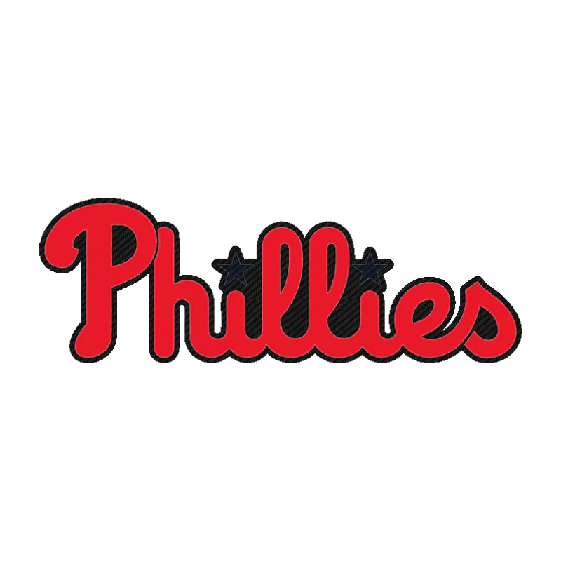 Philadelphia Phillies - Phillies Cursive - Carbon Fiber Vinyl Sticker - Custom Size