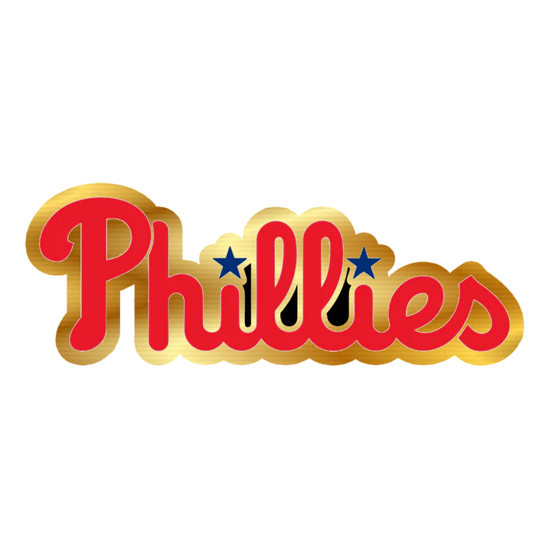 Philadelphia Phillies - Phillies Cursive - Gold Chrome Vinyl Sticker - Custom Size
