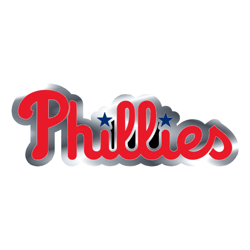 Philadelphia Phillies - Phillies Cursive - Silver Chrome Vinyl Sticker - Custom Size