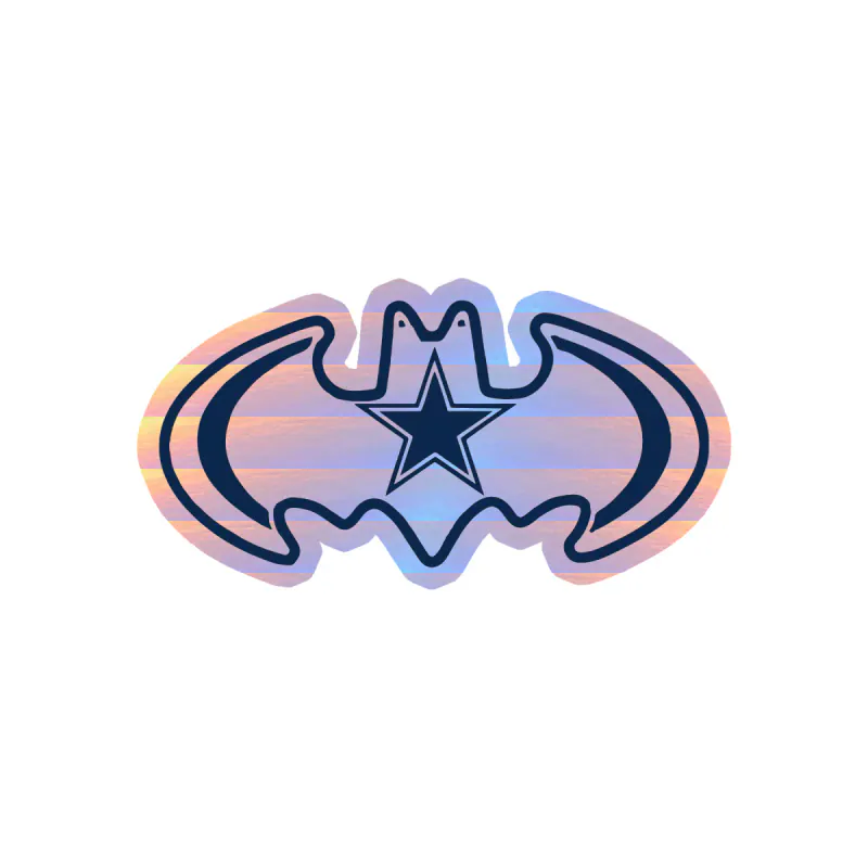 Dallas Cowboys - Bat - Holographic Vinyl Sticker - Custom Size