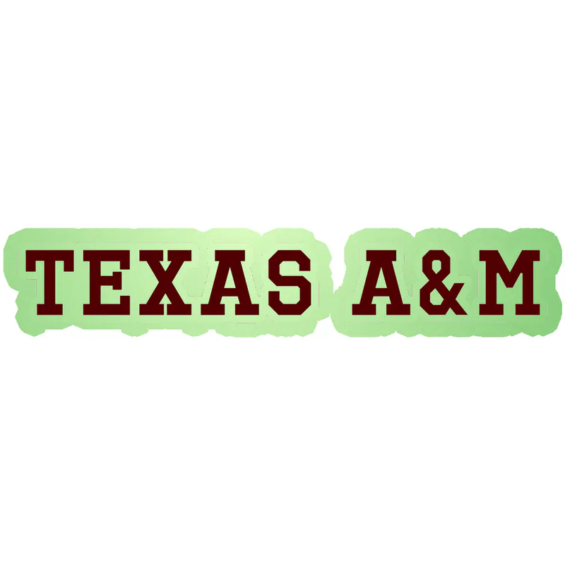 Texas A&M Aggies - Glow in the Dark Vinyl Decal - Custom Size