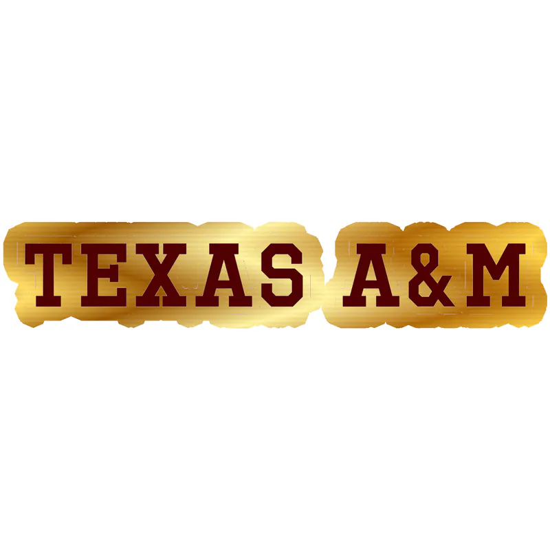 Texas A&M Aggies - Gold Chrome Vinyl Decal - Custom Size