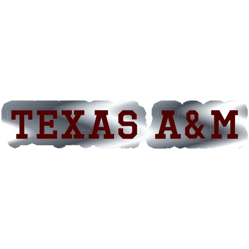 Texas A&M Aggies - Silver Chrome Vinyl Decal - Custom Size