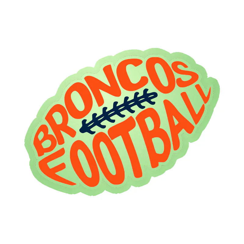 Denver Broncos - Football - Glow in the Dark Vinyl Sticker - Custom Size