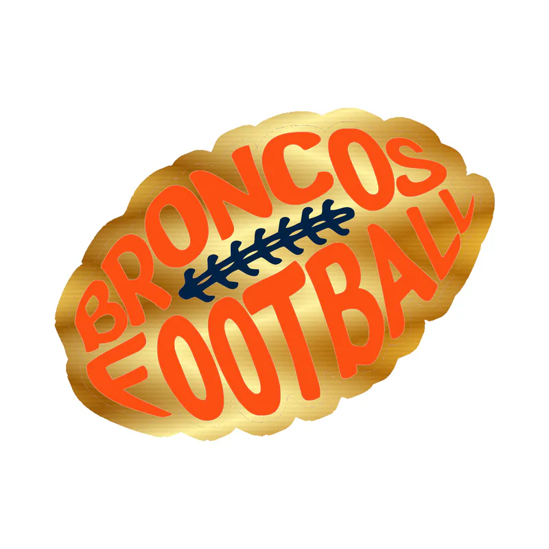 Denver Broncos - Football - Gold Chrome Vinyl Sticker - Custom Size