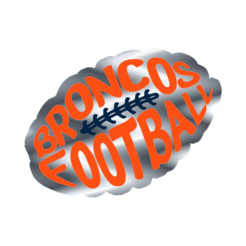 Denver Broncos - Football - Silver Chrome Vinyl Sticker - Custom Size