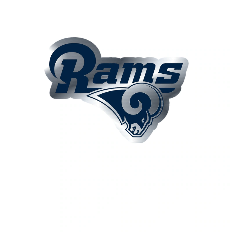 Los Angeles Rams - Image 24 - Silver Chrome Vinyl Sticker - Custom Size